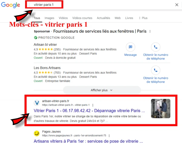 Une de mes preuves - référencement