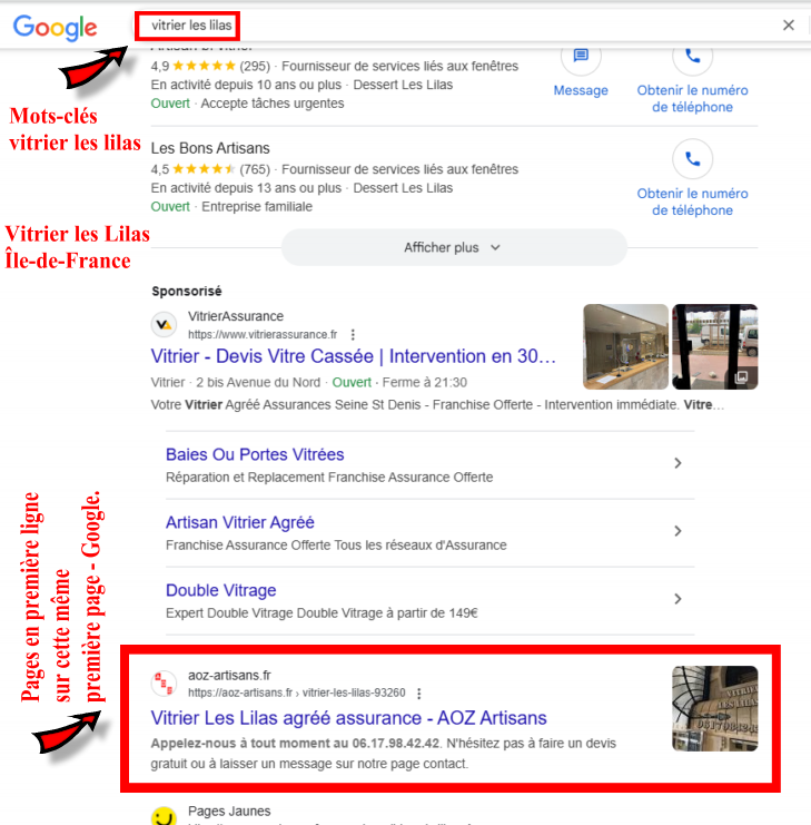 J'ai réussi à mettre cela en première ligne de la première page de Google